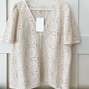 NWT Sezane lace top